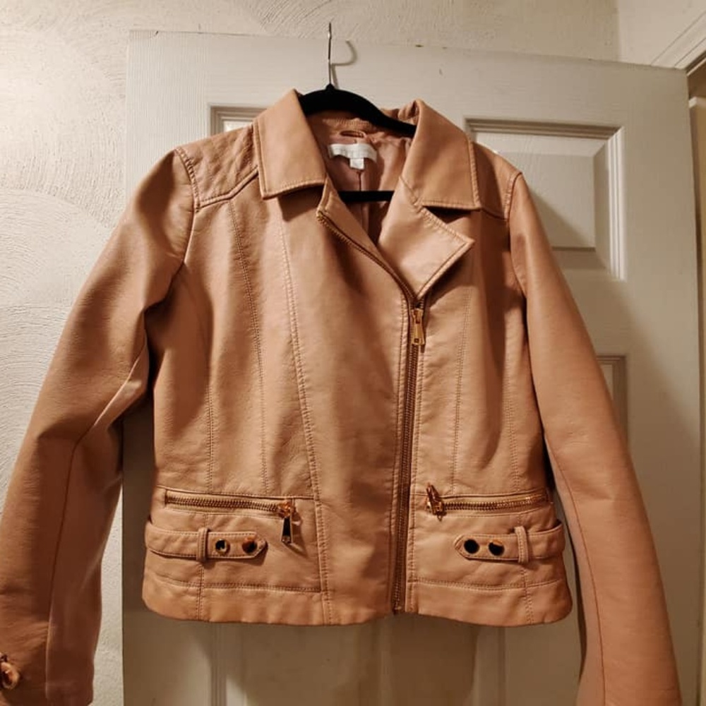 Stunning Pink FAUX-LEATHER Coat